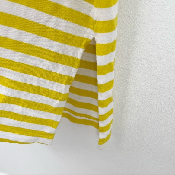 LOFT Striped Tie Waist V-Neck Yellow Midi Dress Size XS - Picture 6 of 12